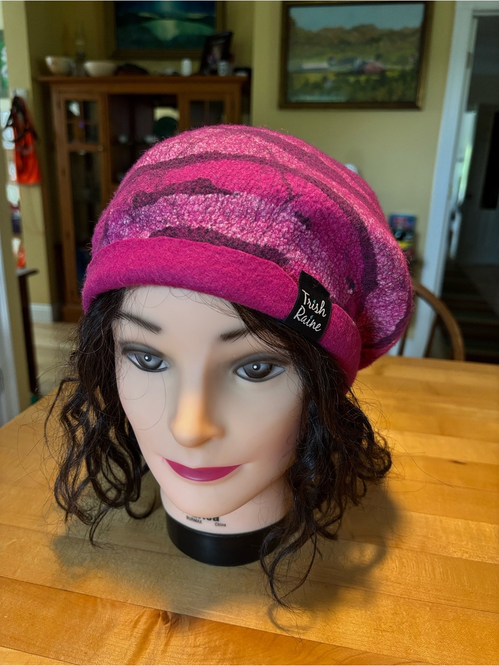 Trish Raine Felted Pink Wool  Beret